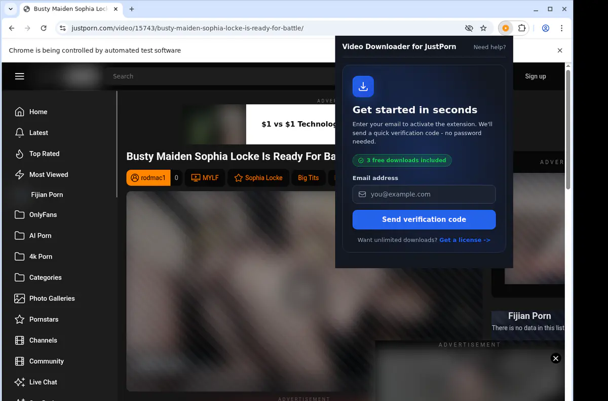 Justporn Video Downloader browser extension screenshot 5